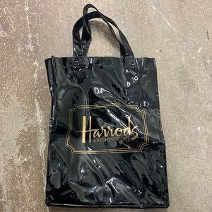 Harrods Black and Gray Tote Bag
